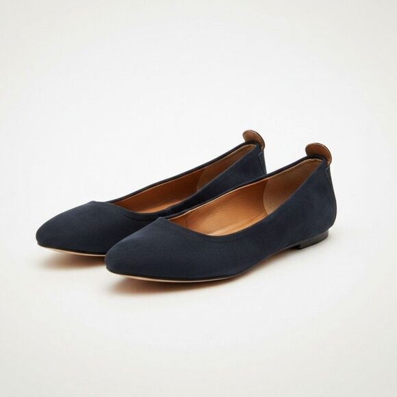 Lucky Brand Shoes - Lucky Brand Navy Suede Ballet Flats Women’s 8.5 Slip On Classic